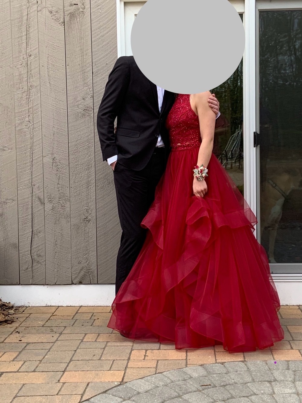 Elegant Red Formal Two-piece Ball Gown Dress